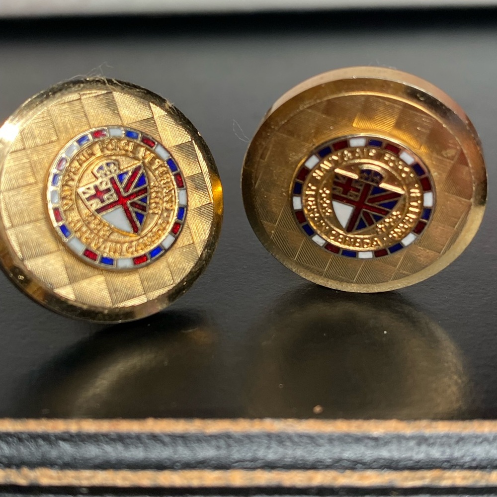 3📚/$25- Army Navy Air Force Veterans Canada Logo Multi Color Cuff Links